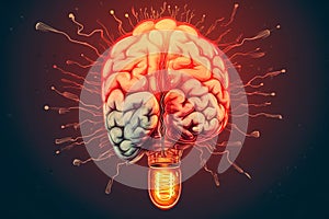 Brain boiling. Hard mental work, tough mental exertion. Generative AI photo