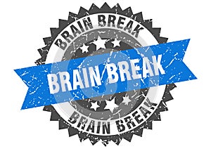 Brain break stamp. brain break grunge round sign.