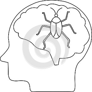 Brain Bug Concept Mental Block, Idea Obstacle