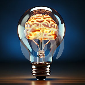 Brain bulb, AI generated