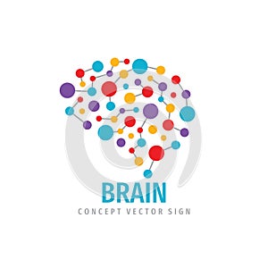 Brain - business concept logo template vector illustration. Creative idea colorful sign.