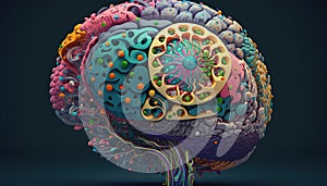 Brain cancer, Brain tumor 3D illustration photo