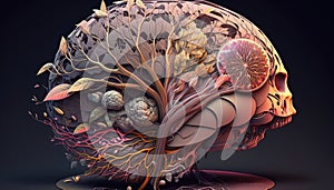 Brain cancer, Brain tumor 3D illustration photo