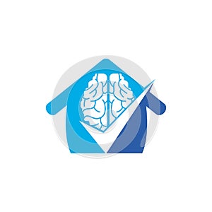 Brain check vector logo design template.
