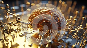 Brain chip concept created with ai generative tools