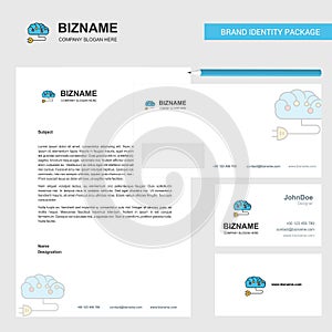 Brain circuit Business Letterhead, Envelope and visiting Card Design vector template