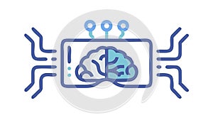 Brain with Circuit Connections, AI and Digital Intelligence, vector design Generative AI