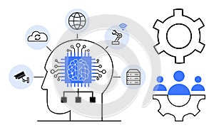 Human-Machine Integration Depicting Artificial Intelligence and Technology Applications