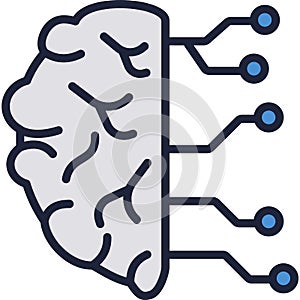 Brain circuit icon ai technology isolated vector