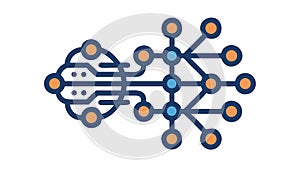 Brain Circuitry Network Icon for AI Cognitive Computing, vector design Generative AI