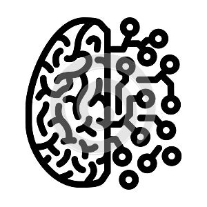 brain circuitry neuroscience neurology line icon vector illustration