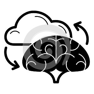 Brain cloud idea icon, simple style