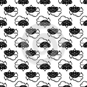 Brain cloud idea pattern seamless vector