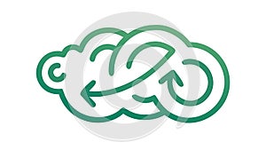 Brain Cloud Intelligence Icon Vector for Thought and Creativity, vector design Generative AI