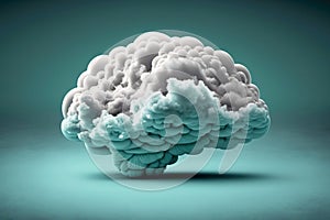 Brain With A Cloud, Representing Cloud Computing. Generative AI