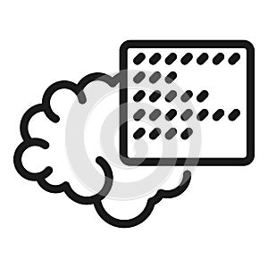 Brain coding icon outline vector. Code algorithm