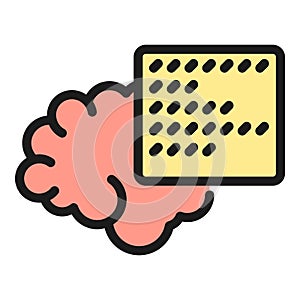 Brain coding icon vector flat