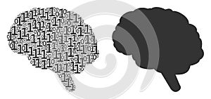 Brain Collage of Binary Digits