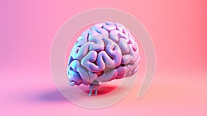 Brain on color bright background, AI Generated