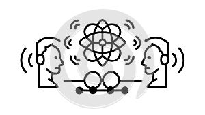 Brain Communication Idea Exchange Mental Processing, vector design Generative AI