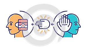 Brain Communication: Thought Transfer Telepathy, vector design Generative AI