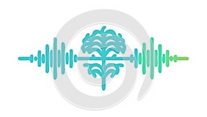 Brain Communication Thought Waves Icon, vector design Generative AI