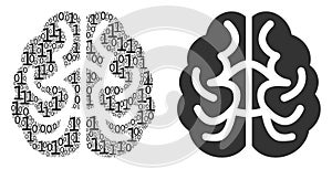 Brain Mosaic of Binary Digits
