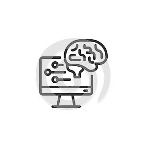 Brain Computer Interface line icon photo
