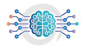 Brain-Computer Interface: Neural Circuitry, vector design Generative AI