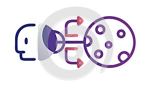 Brain-computer interface and neural networks for advanced data processing, vector design Generative AI