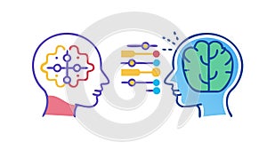 Brain Computing AI: Cognitive Technology Concept, vector design Generative AI