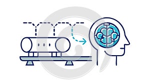 Brain Computing Interface, Neuro-Technological Connection, vector design Generative AI