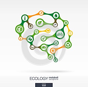 Brain concept with eco, earth, green, recycling, nature and home icon