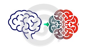 Brain Connection & Interaction Concept, vector design Generative AI