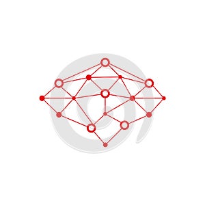Brain connection logo vector icon. digital brain. brain hub logo. Stock Illustration.