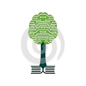 Brain connection tree logo concept design