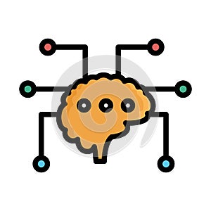 Brain, connectivity Vector Icon which can easily modify or edit