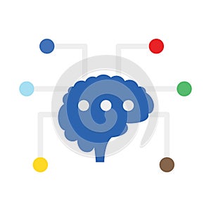 Brain, connectivity Vector Icon which can easily modify or edit