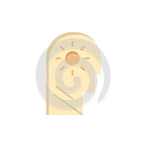 Brain, Control, Mind, Setting  Flat Color Icon. Vector icon banner Template