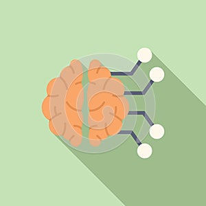 Brain coping skills icon flat vector. Health mental busy