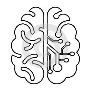 Brain, cortex, cybernetics icon