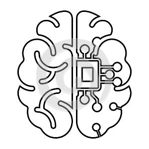 Brain, cortex, cybernetics icon