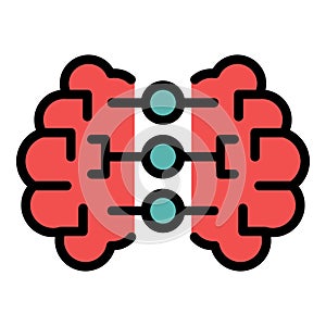 Brain courage icon vector flat