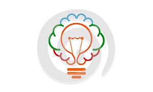 Brain creative idea, bulb logo