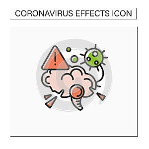 Brain damage color icon