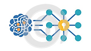 Brain Data Connection, Neural Network, vector design Generative AI