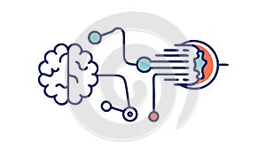 Brain with Data Flow, Cognitive Processing and Neural Networks, vector design Generative AI