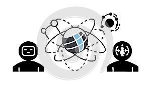 Brain Data Network Vector, Abstract Thought Process Digital Connection. vector design Generative AI