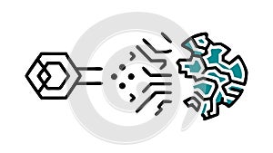 Brain Data Processing, Complex Cognitive Functions, vector design Generative AI
