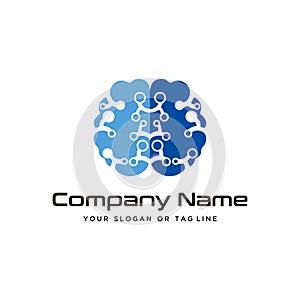 Brain design technology logo modern vector template